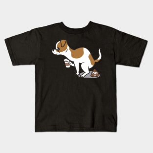 Coffee makes me poop Jack Russell Terrier Kids T-Shirt